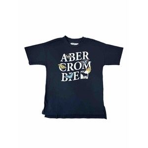 Abercrombie Kids-Butterfly/Logo Shirt-Short Sleeve-Charcoal-Boys Size 9/10-Used